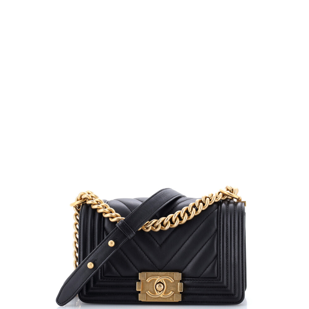 Chanel Small Boy Flap Bag Chevron Lambskin